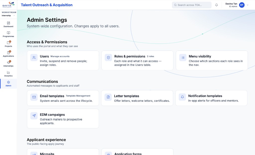 Admin page layout consistent with other pages implementation preview