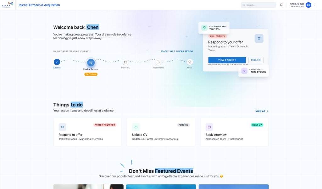 Applicant New Home v1 preview